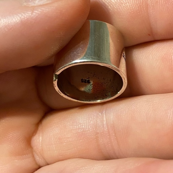 INSPIRATIONAL STERLING SILVER MESSAGE WIDE BAND RING - Picture 3 of 4